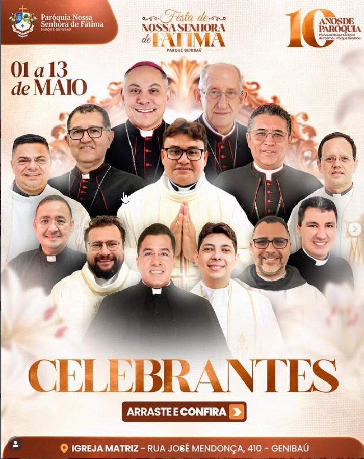 Foto de Divulgação: Pascom Nossa Senhora de Fátima (celebrantes da festa de Nossa Senhora de Fátima – Parque Genibau)
