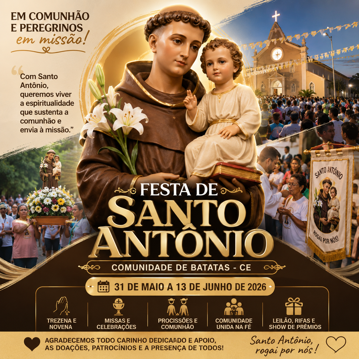 Foto Arte: Thesco Duarte (Santo Antônio - Festa de 31 a 13 de junho na Comunidade de Batatas - Tururu -Ce)