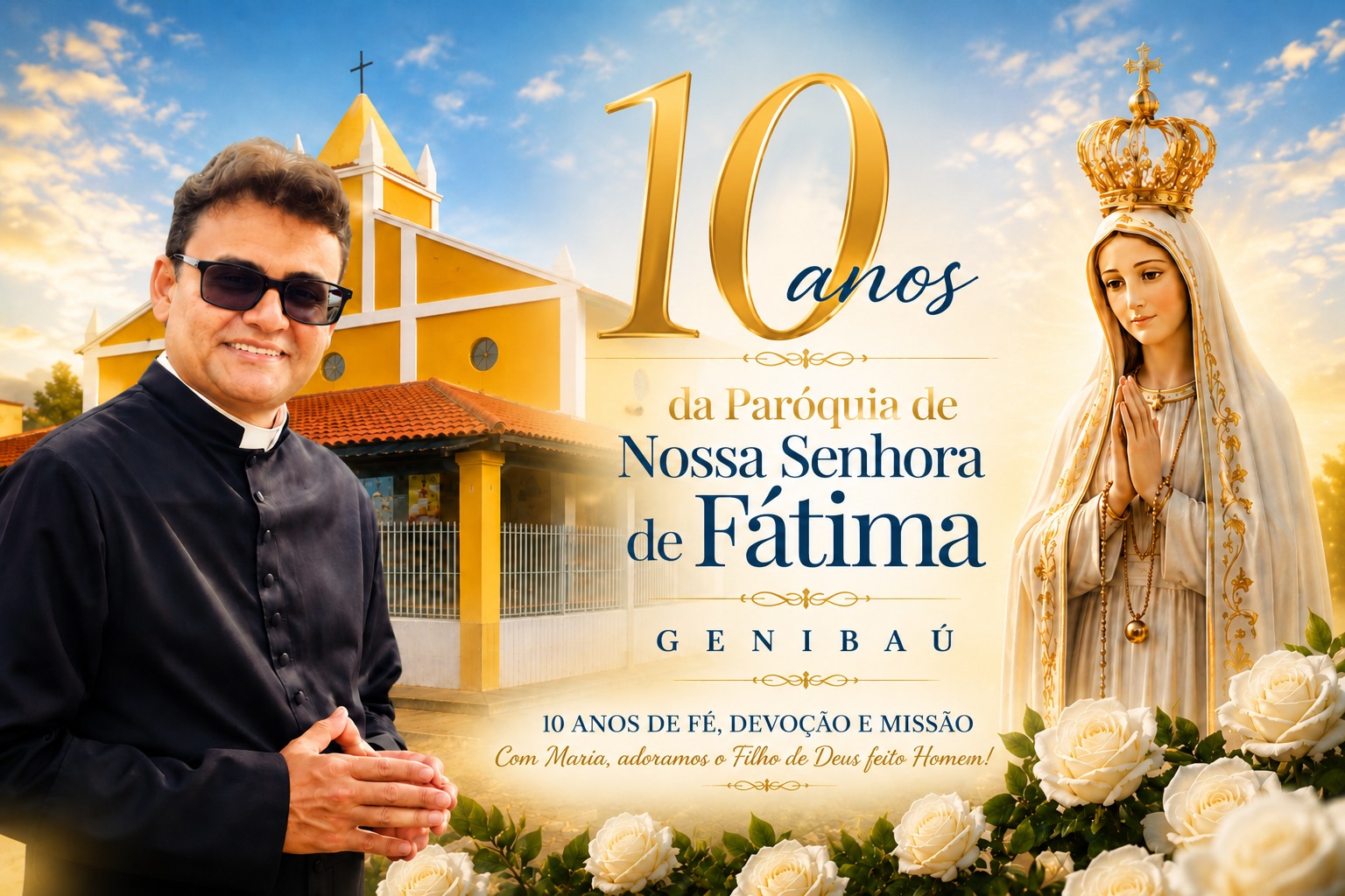  Arte: Thesco Duarte (Pároco Pe Francisco Aderlane Freitas Carneiro e Nossa Senhora de Fátima 10 anos da Paróquia) 