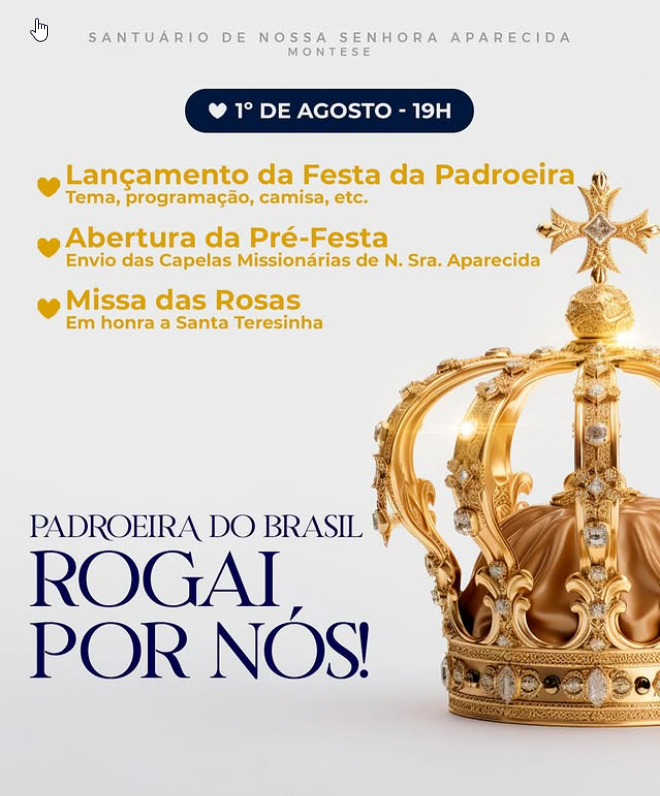 Santuário Aparecida Montese inicia agosto com fé e alegria na abertura da Festa da Padroeira
