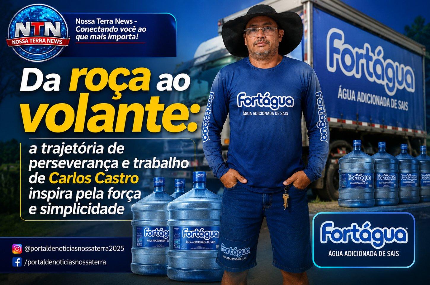 Da roça ao volante: a trajetória de perseverança de Carlos Castro inspira pela simplicidade.