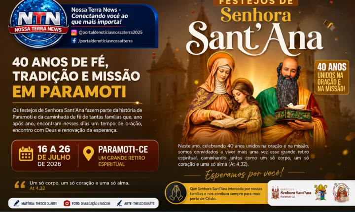 Festa de Senhora Sant'Ana celebra 40 anos de fé, tradição e missão em Paramoti